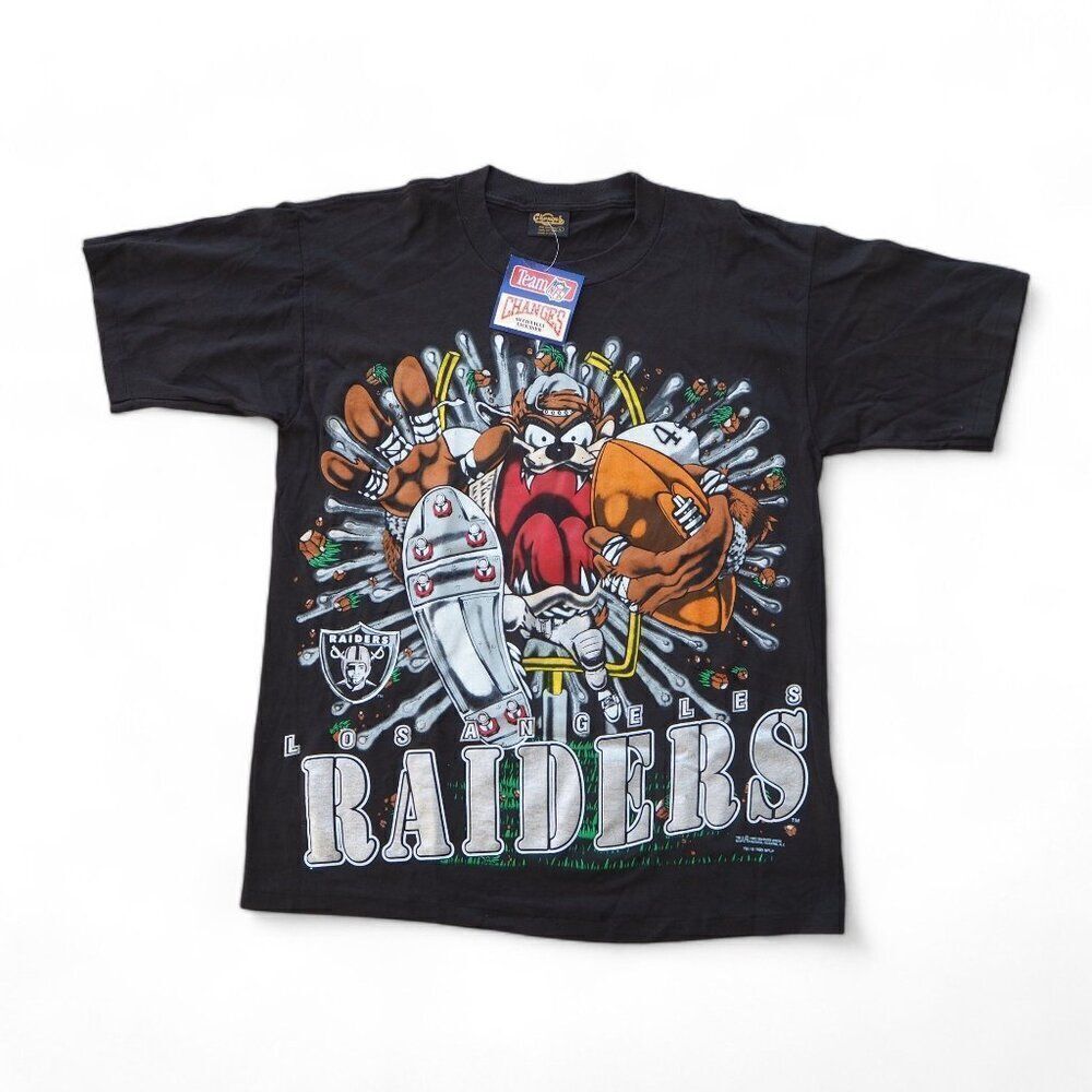 Changes Vintage 1993 Los Angeles LA Raiders‎ Taz Single Stitch T-Shirt Men's L